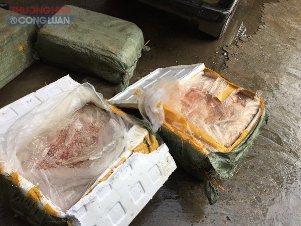 Bắt giữ 400kg nầm lợn nhập lậu