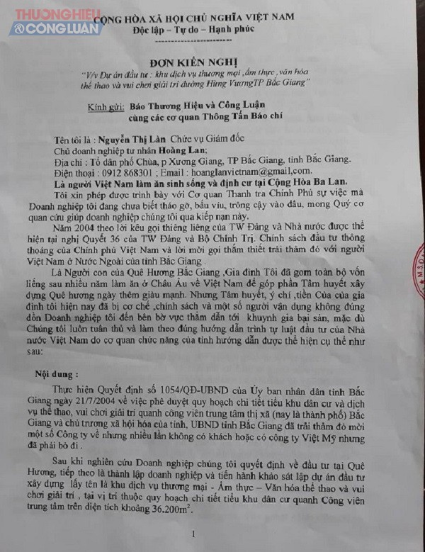 Bắc Giang: Lời kêu cứu của một Việt kiều - Bài 1: 'Chóng mặt' vì đổi quy hoạch - Hình 1