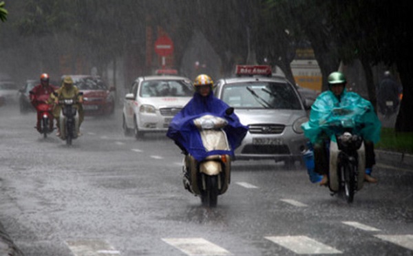 Do ảnh hưởng của không khí lạnh Bắc bộ có mưa rào và dông rải rác