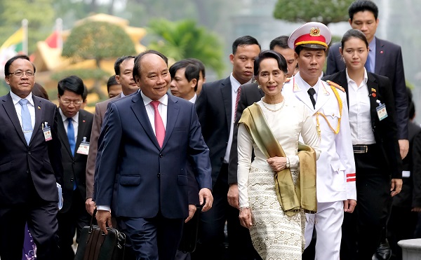 Thủ tướng đón, hội đàm với Cố vấn Nhà nước Myanmar - Hình 3