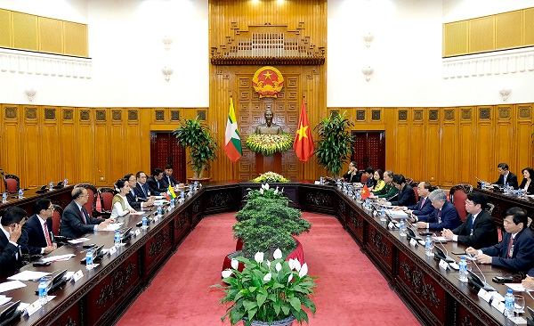 Thủ tướng đón, hội đàm với Cố vấn Nhà nước Myanmar - Hình 4