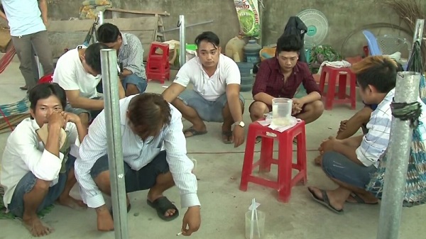 Vĩnh Long: Bắt quả tang 9 đối tượng đánh bạc bằng hình thức đá gà ăn tiền