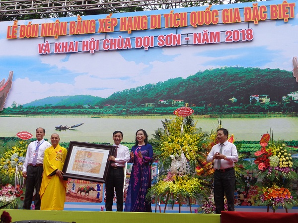 Hà Nam: Tổ chức Lễ đón nhận Bằng xếp hạng di tích quốc gia đặc biệt chùa Đọi Sơn