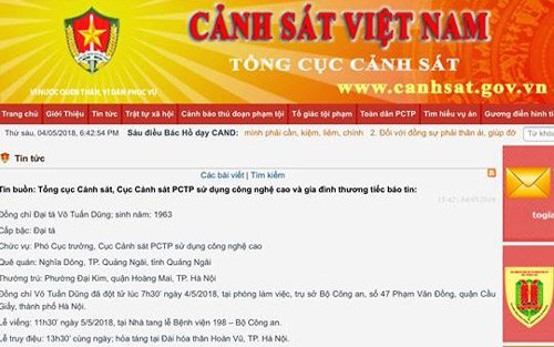 Tổng cục Cảnh sát thông tin về nguyên nhân Cục phó C50 tử vong - Hình 1