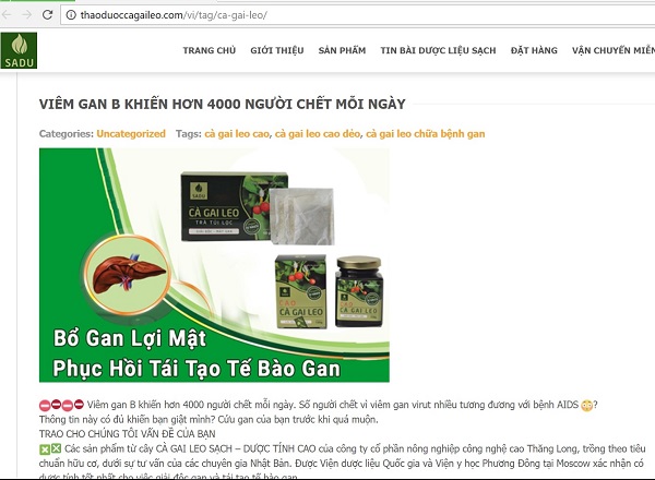 Cà gai leo SADU: Cố tình vi phạm quảng cáo để kích cầu tiêu dùng?