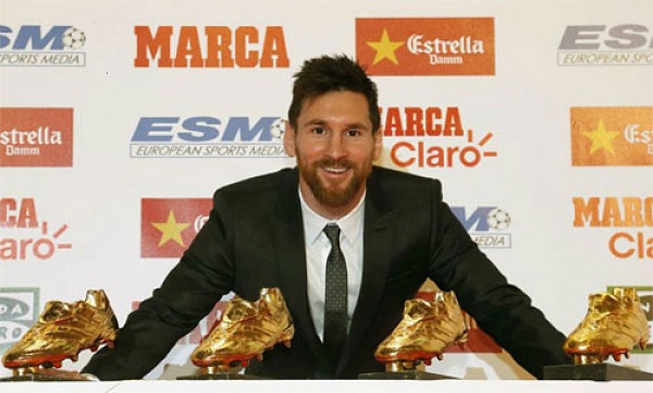 Giành giải Chiếc giày vàng châu Âu, Messi lập kỷ lục mới - Hình 1