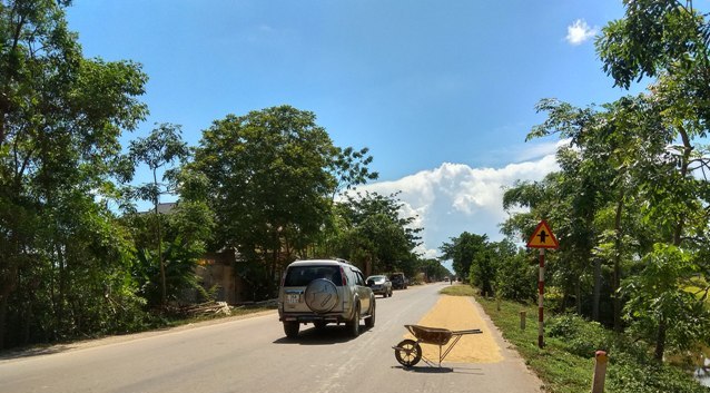 Thanh Hóa: Bao giờ hết tình trạng lòng đường biến thành sân phơi mùa gặt?