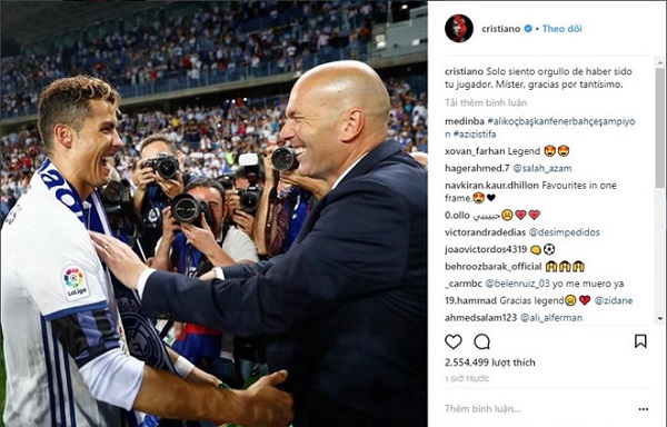 'Sao' Real Madrid gửi lời tri ân đến HLV Zidane - Hình 1