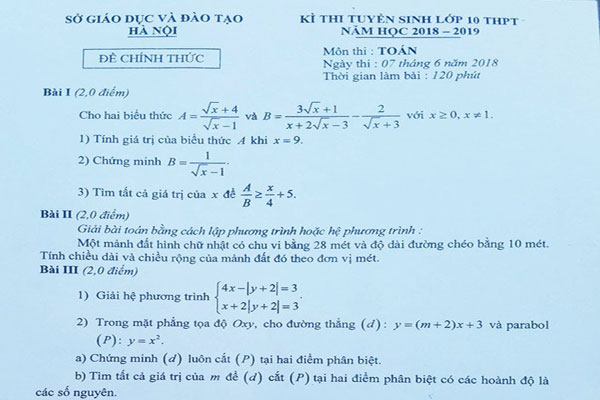 Thi tuyển sinh vào lớp 10: Xác định 1 giáo viên làm lộ đề thi Toán