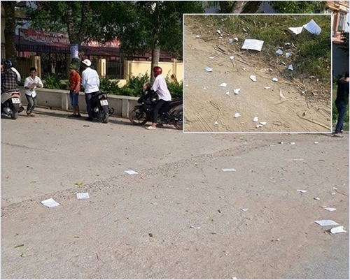 Thiệu Hóa (Thanh Hóa): La liệt 'phao thi' trước cổng trường THPT Dương Đình Nghệ