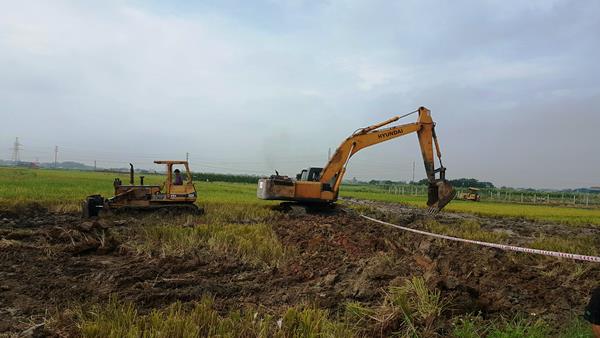 KCN Chấn Hưng (Vĩnh Phúc): San gạt mặt bằng dự án để bàn giao cho chủ đầu tư