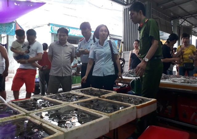 Thanh Hóa: Phát hiện 2 cơ sở bán tôm bơm tạp chất