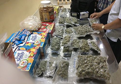 Phát hiện hơn 13 kg cần sa giấu trong bánh kẹo từ Mỹ gửi về