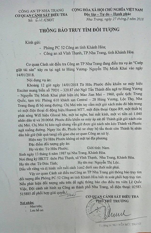 Cựu trung vệ U23 Việt Nam bị truy tìm vì tham gia vụ cướp