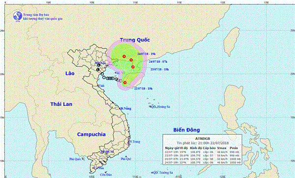 Áp thấp nhiệt đới gần bờ, biển động