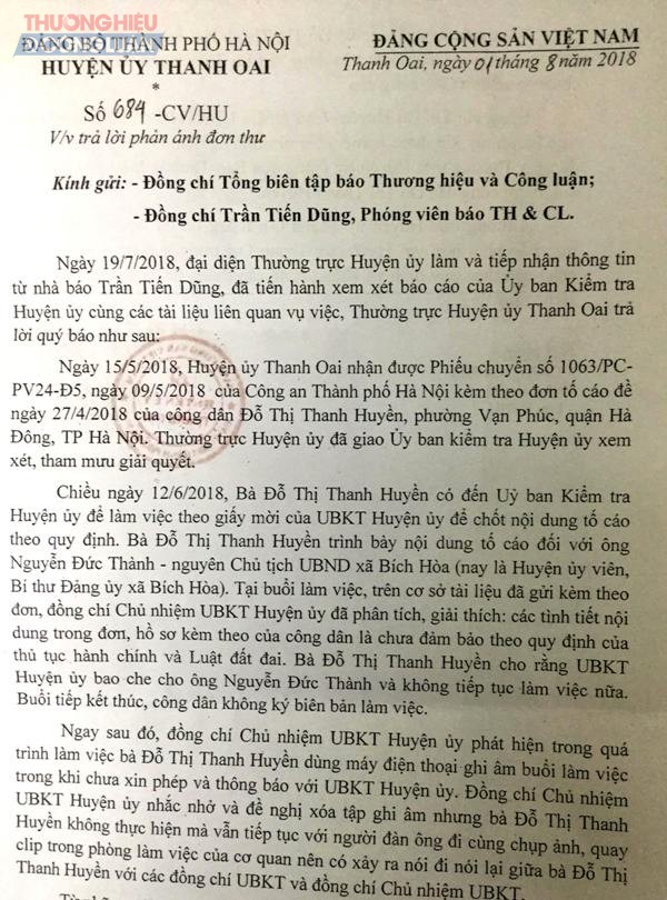 Hà Nội: Chủ nhiệm UBKT Huyện ủy Thanh Oai thiếu chuẩn mực khi tiếp công dân - Hình 3