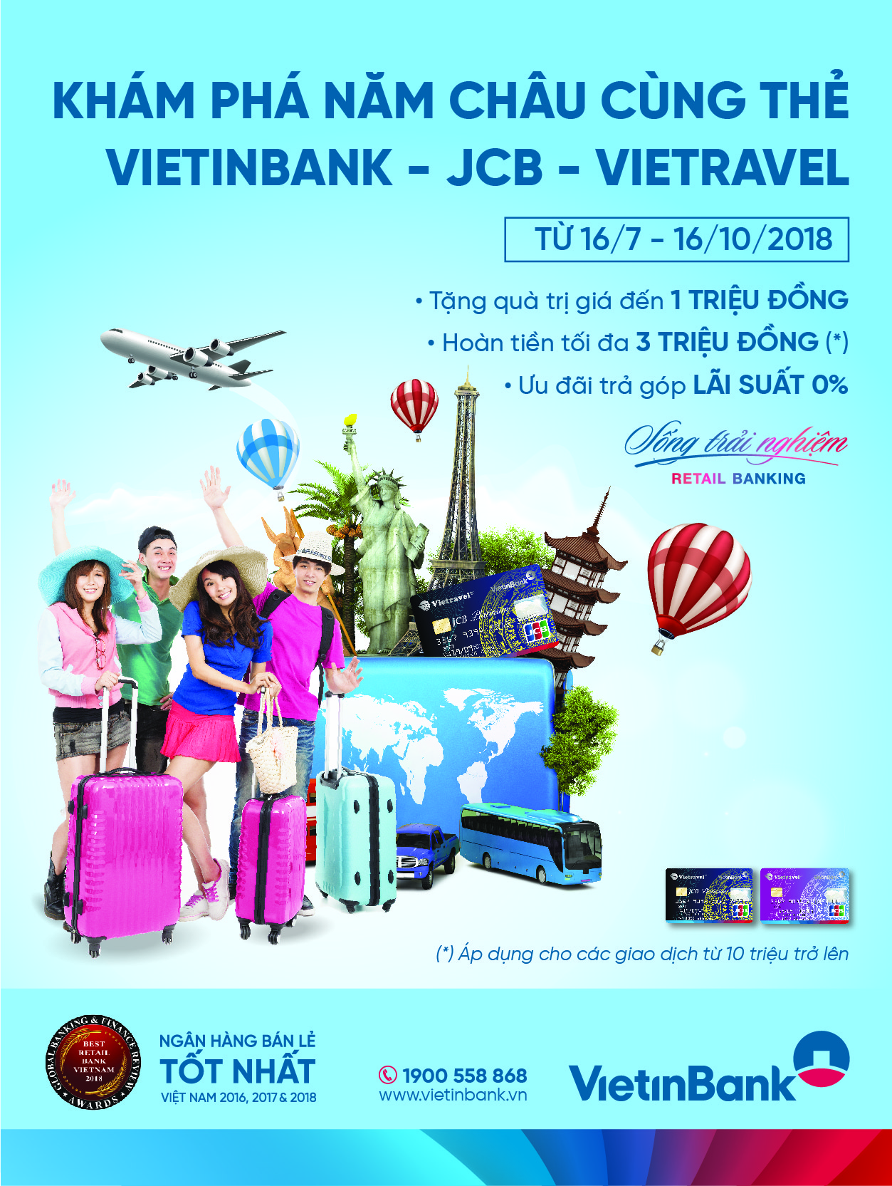 Khám phá năm châu cùng thẻ VietinBank - JCB - Vietravel - Hình 1