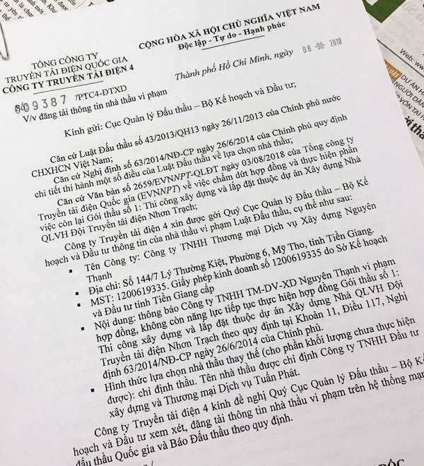 Không đủ năng lực tài chính, nhà thầu bị chấm dứt hợp đồng