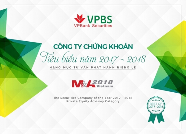 Ngân hàng Việt Nam Thịnh Vượng đoạt giải Công ty Chứng khoán tiêu biểu 2017- 2018