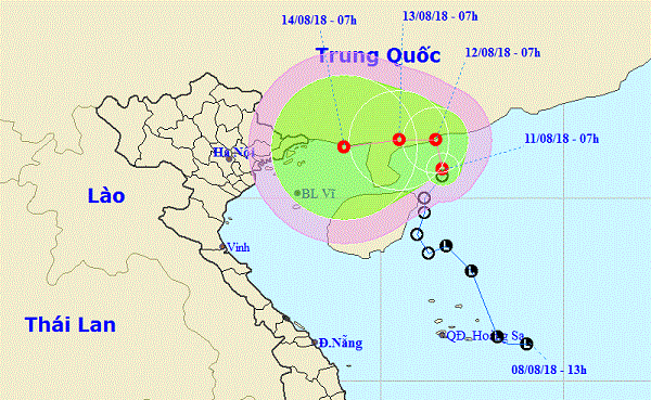 Áp thấp nhiệt đới có xu hướng mạnh lên và di chuyển về phía tây