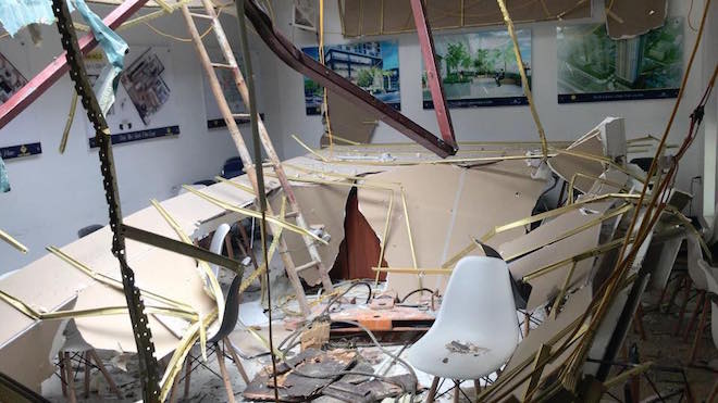 Đứt dây cáp cẩu tại dự án The Sun Mễ Trì, 1 người bị thương nặng