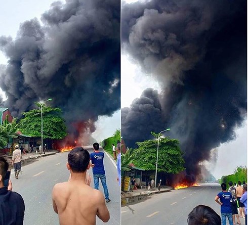 Hà Nội: Cháy lớn tại khu nhà xưởng sơn và chế biến gỗ