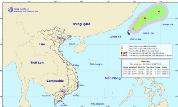 Xuất hiện áp thấp nhiệt đới trên biển Đông, cách đảo Đài Loan 30km - Hình 1