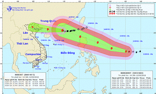 Tin mới nhất về bão số 5 và siêu bão Mangkhut - Hình 1