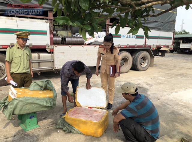 Thanh Hóa: Liên tiếp bắt giữ nhiều vụ vận chuyển thực phẩm bẩn - Hình 1