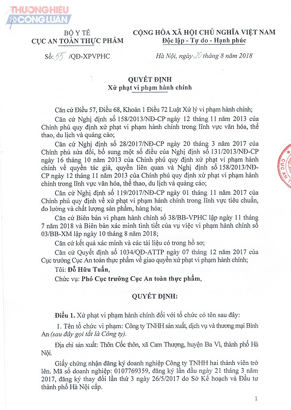 Công ty TNHH SXDV và TM Bình An bị phạt hơn 87 triệu đồng vì từ