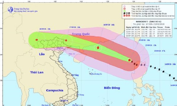 Thủ tướng Chính phủ ban hành Công điện ứng phó siêu bão Mangkhut