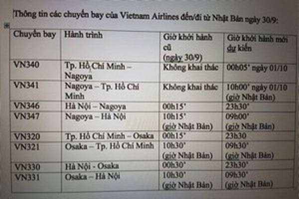 Hoãn, hủy nhiều chuyến bay đi Nhật Bản vì ảnh hưởng của bão Trami - Hình 1