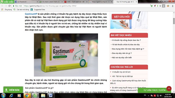 Quảng cáo sản phẩm GastimunHP sai quy định, Công ty Dược phẩm Đông Đô bị phạt 75 triệu - Hình 1