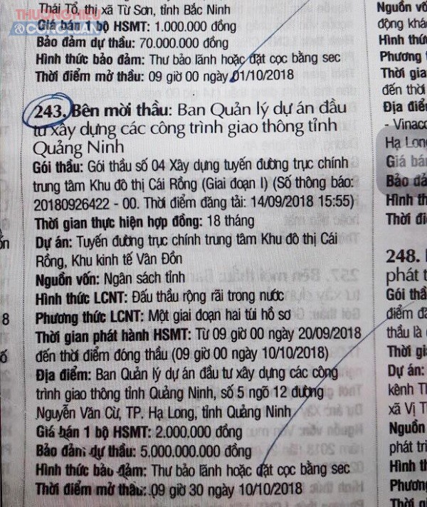 Nghi vấn 'Phong toả' bán hồ sơ dự thầu tại Quảng Ninh: Mua hồ sơ... 'khó hơn lên trời' - Hình 1