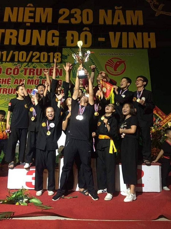 Nghệ An: Môn Phái Bình Định Gia Hà Nội đoạt cúp giải vô địch Võ cổ truyền các lứa tuổi năm 2018