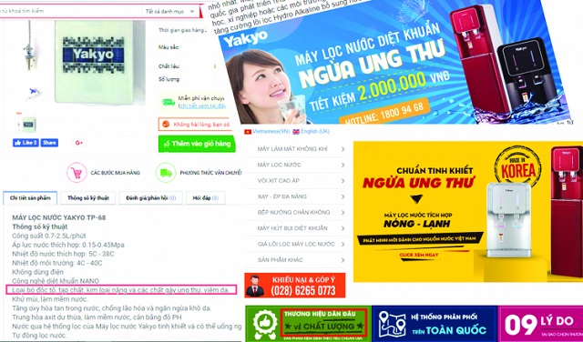 NTD hoang mang trước thông tin "máy lọc nước Yakyo quảng cáo có thể ngừa ung thư"
