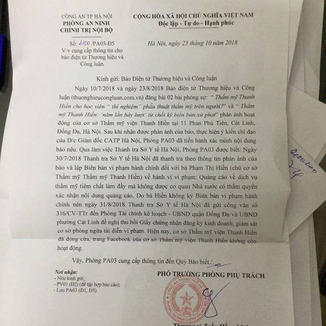 Thẩm mỹ Thanh Hiền bị yêu cầu đóng cửa sau quảng cáo sai phép