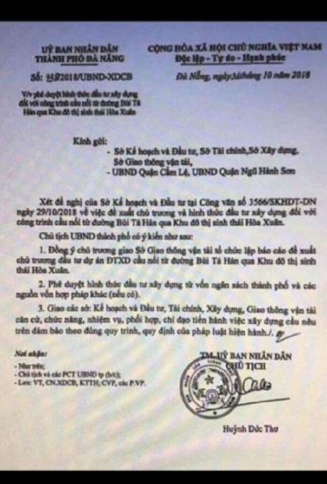Đà Nẵng: Giả mạo công văn của Chủ tịch UBND thành phố để 'thổi' cơn sốt đất - Hình 1