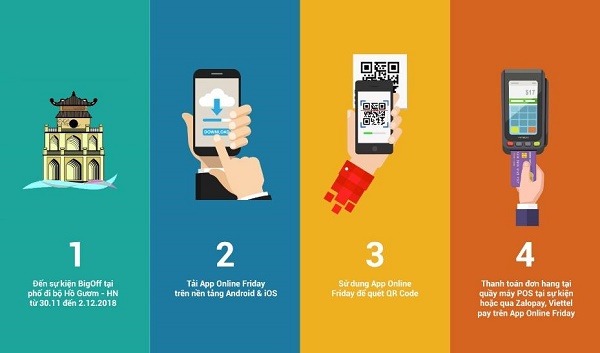Mua sắm ưu đãi đến 90% bằng QR code cùng Online Friday 2018