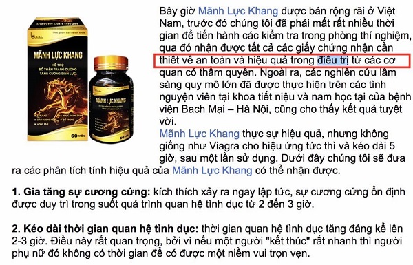 Mãnh Lực Khang: Thực phẩm chức năng khoa trương thành 'thần dược'