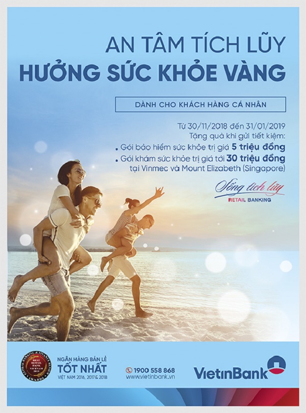 Cùng VietinBank an tâm tích lũy hưởng sức khỏe vàng
