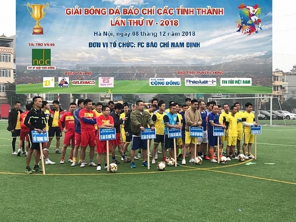 Ngày 8/12 chính thức khai mạc Giải bóng đá báo chí các tỉnh thành lần thứ IV