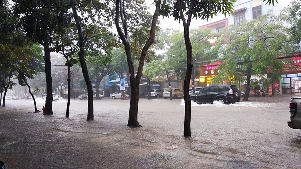 TP. Vinh: Mưa lớn kéo dài khiến nhiều tuyến phố ngập nước - Hình 5