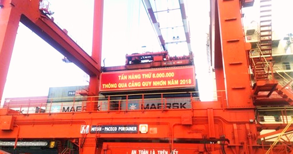 Bình Định: Tấn hàng thứ 8 triệu năm 2018 thông cảng Quy Nhơn