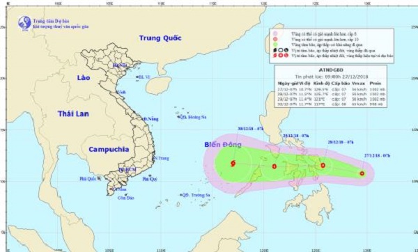 Xuất hiện áp thấp nhiệt đới trên Biển Đông - Hình 1