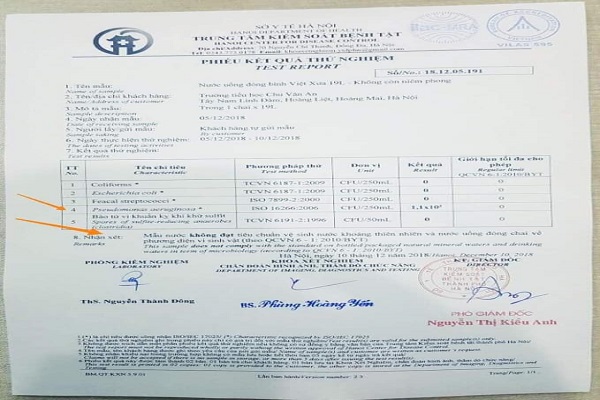 "Nước uống Việt Xưa" cung cấp cho nhiều trường học ở Hà Nội bị nhiễm trực khuẩn mủ xanh