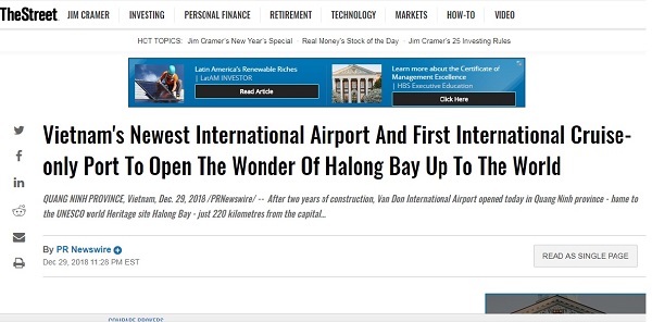 Truyền thông quốc tế đặc biệt chú ý tới sân bay Vân Đồn - Hình 1