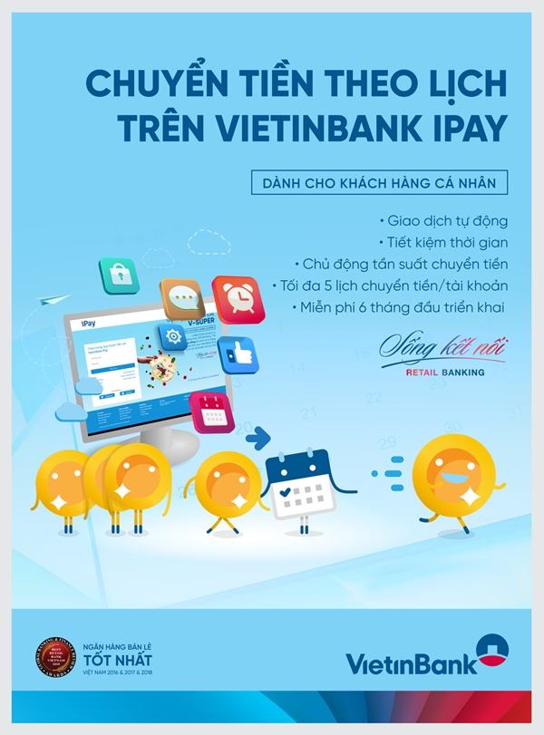 Chuyển tiền theo lịch: Dịch vụ tiện ích của VietinBank iPay - Hình 1