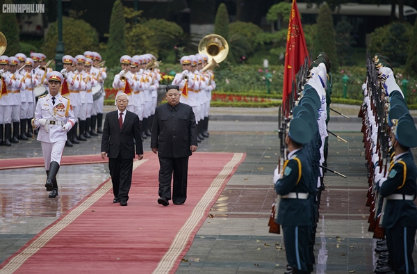 Tổng Bí thư, Chủ tịch nước Nguyễn Phú Trọng đón, hội đàm với Chủ tịch Kim Jong-un - Hình 3