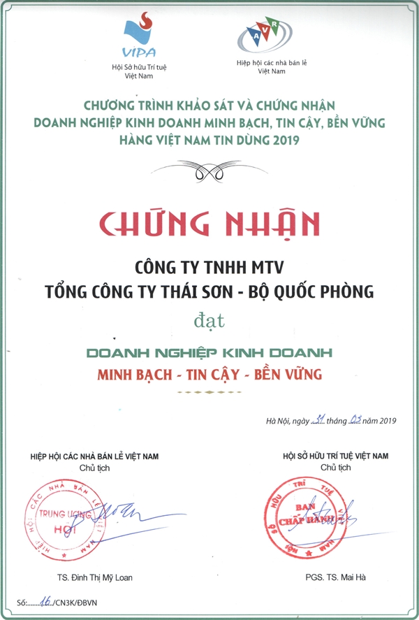 Tổng công ty Thái Sơn được vinh danh tại Lễ trao chứng nhận Hàng Việt Nam tin dùng năm 2019 - Hình 3